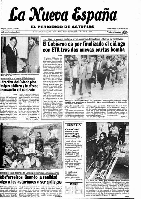 Portada Martes 11 de  de 1989