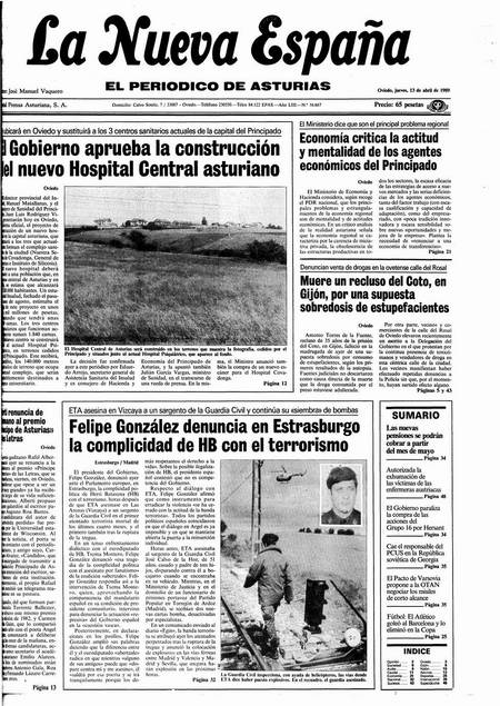 Portada Jueves 13 de  de 1989