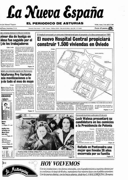 Portada Viernes 14 de  de 1989