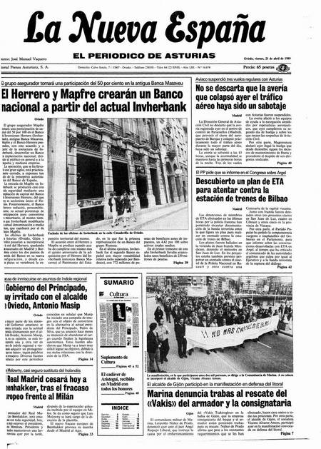 Portada Viernes 21 de  de 1989