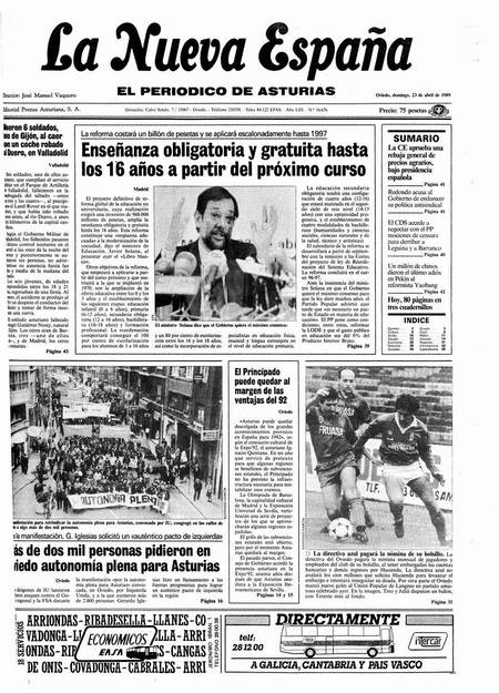 Portada Domingo 23 de  de 1989