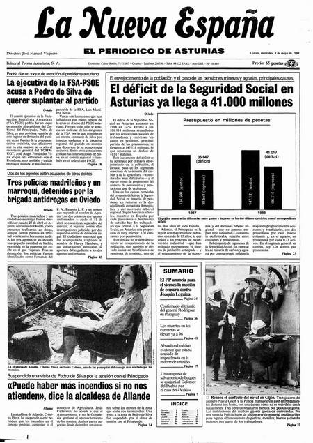Portada Miércoles 3 de  de 1989
