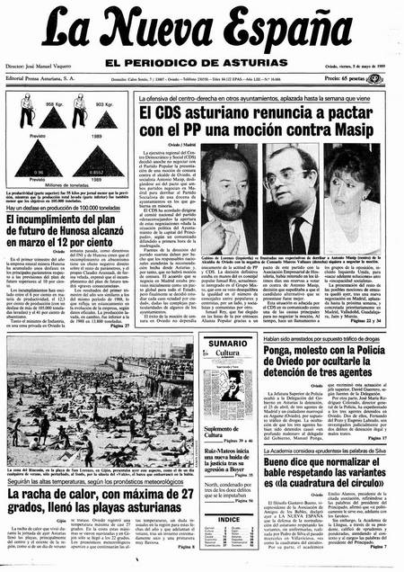 Portada Viernes 5 de  de 1989