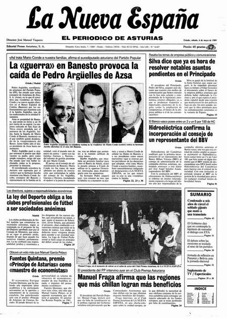 Portada Sábado 6 de  de 1989