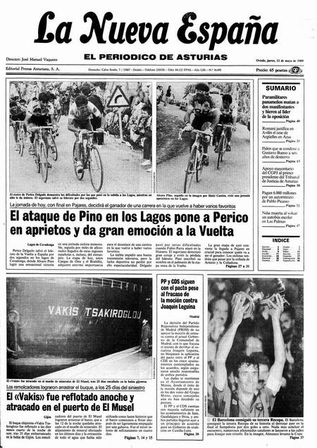 Portada Jueves 11 de  de 1989