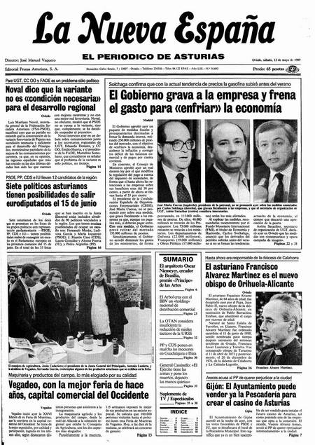 Portada Sábado 13 de  de 1989