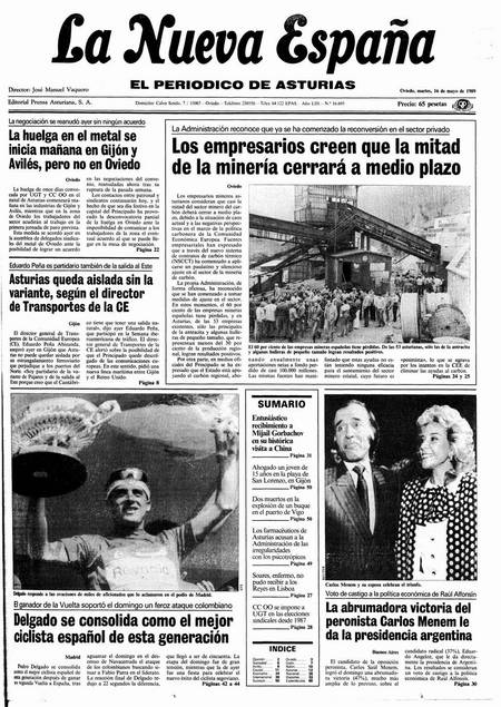 Portada Martes 16 de  de 1989