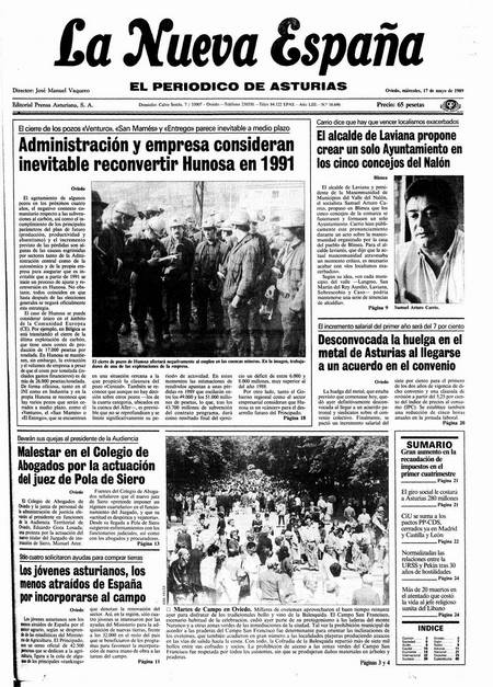 Portada Miércoles 17 de  de 1989