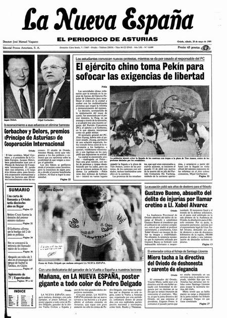 Portada Sábado 20 de  de 1989