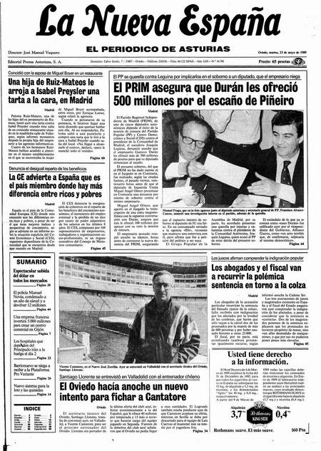 Portada Martes 23 de  de 1989