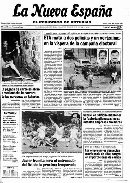 Portada Jueves 25 de  de 1989
