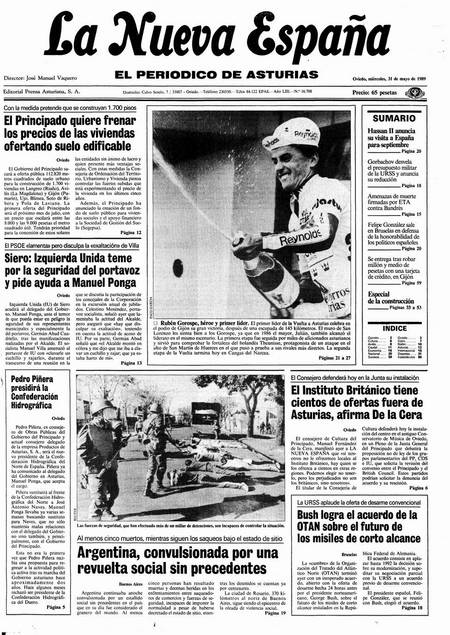 Portada Miércoles 31 de  de 1989
