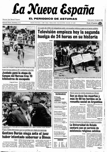 Portada Jueves 1 de  de 1989