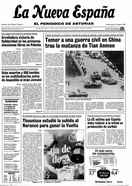Portada Martes 6 de  de 1989