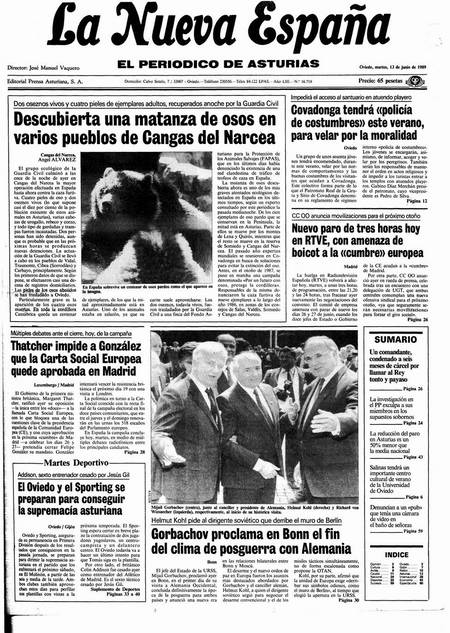 Portada Martes 13 de  de 1989