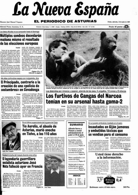 Portada Miércoles 14 de  de 1989