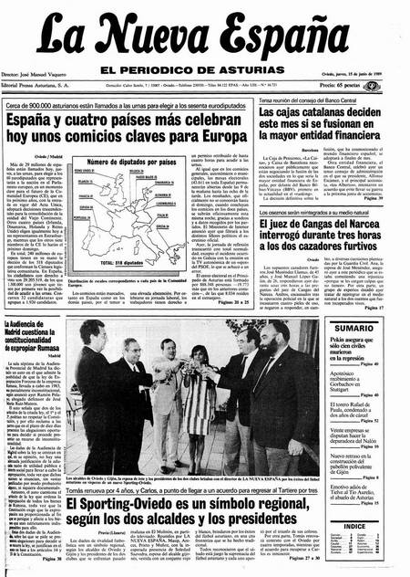 Portada Jueves 15 de  de 1989