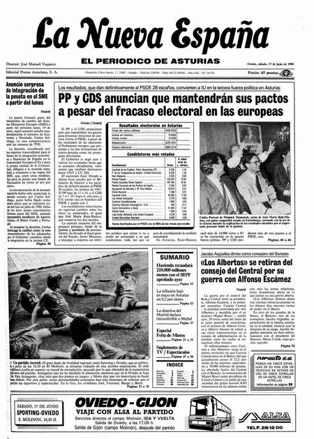 Portada Sábado 17 de  de 1989