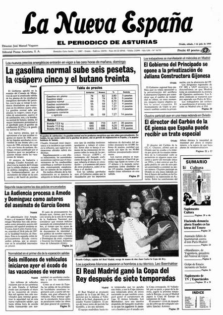Portada Sábado 1 de  de 1989