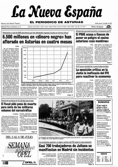 Portada Jueves 6 de  de 1989