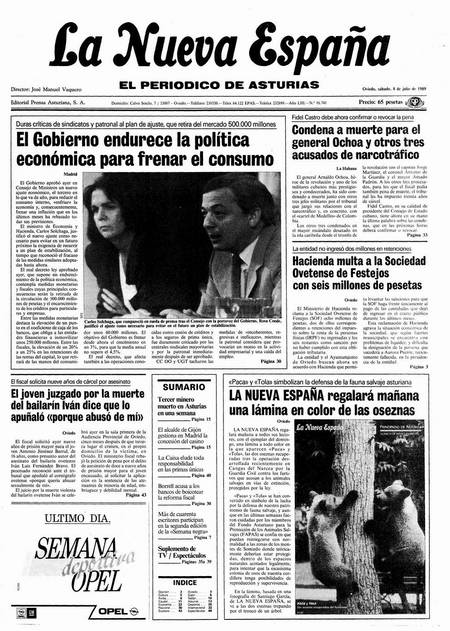 Portada Sábado 8 de  de 1989