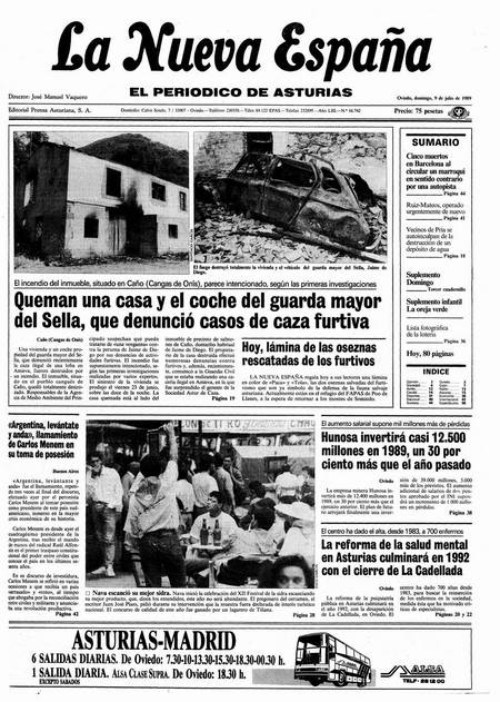 Portada Domingo 9 de  de 1989