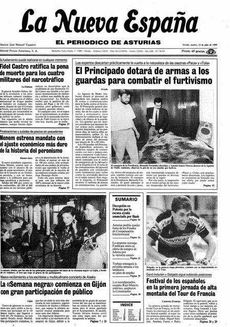 Portada Martes 11 de  de 1989