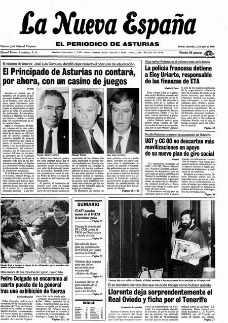 Portada Miércoles 12 de  de 1989