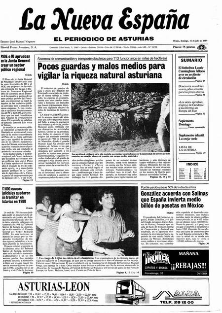 Portada Domingo 16 de  de 1989