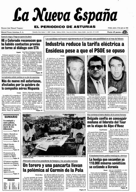 Portada Martes 18 de  de 1989