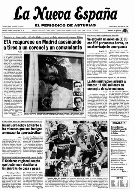 Portada Jueves 20 de  de 1989
