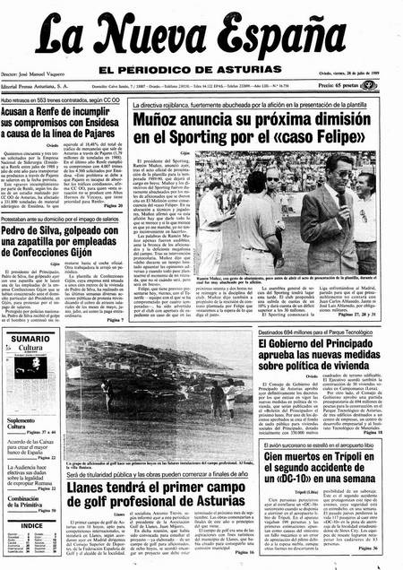 Portada Viernes 28 de  de 1989
