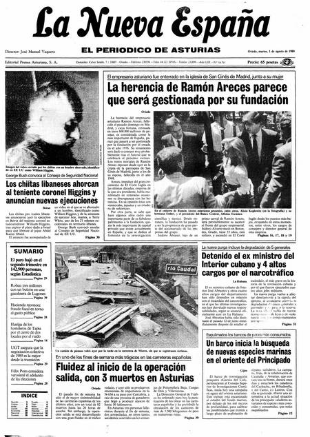 Portada Martes 1 de  de 1989