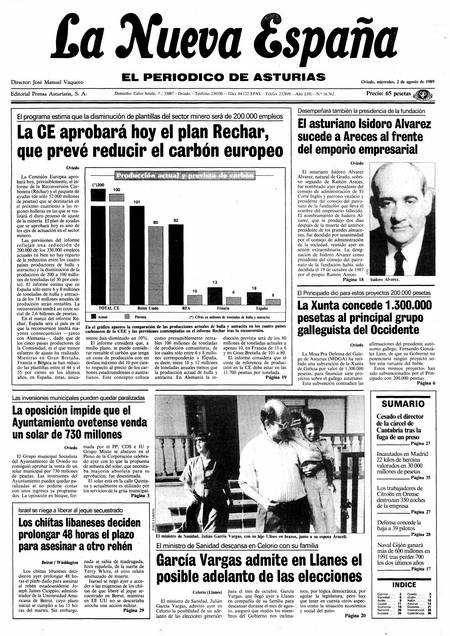 Portada Miércoles 2 de  de 1989