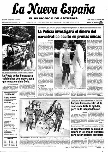Portada Sábado 5 de  de 1989