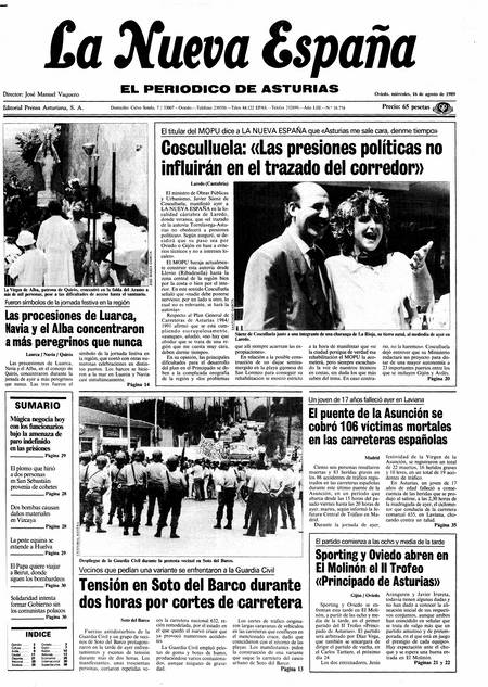 Portada Miércoles 16 de  de 1989