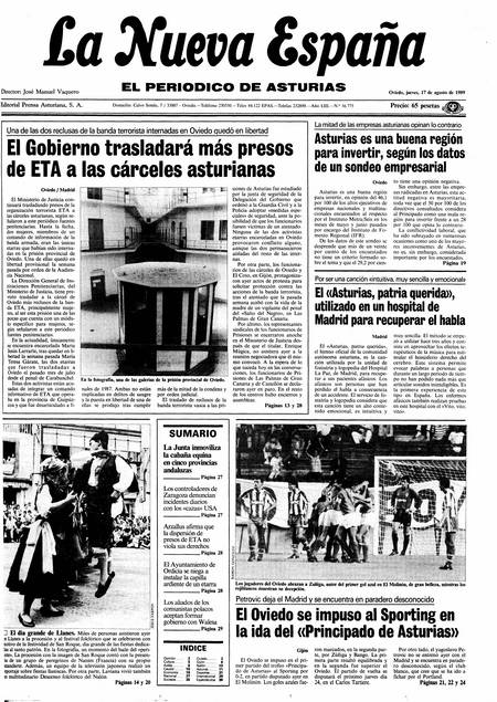 Portada Jueves 17 de  de 1989