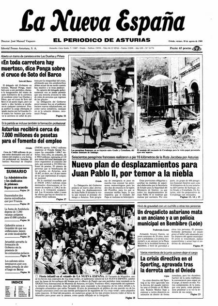 Portada Viernes 18 de  de 1989
