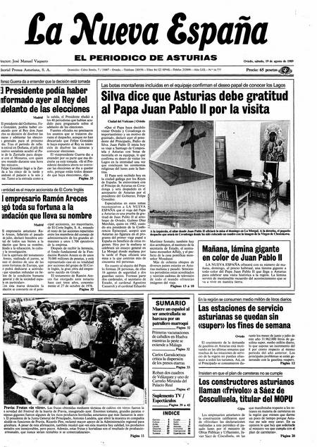 Portada Sábado 19 de  de 1989