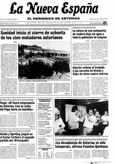 Portada Jueves 24 de  de 1989