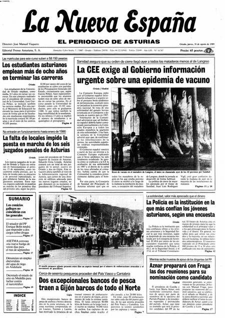 Portada Jueves 31 de  de 1989