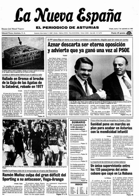 Portada Martes 5 de  de 1989
