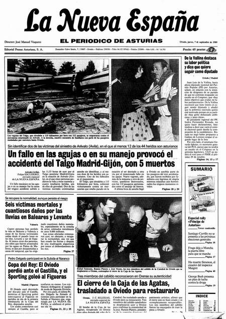 Portada Jueves 7 de  de 1989
