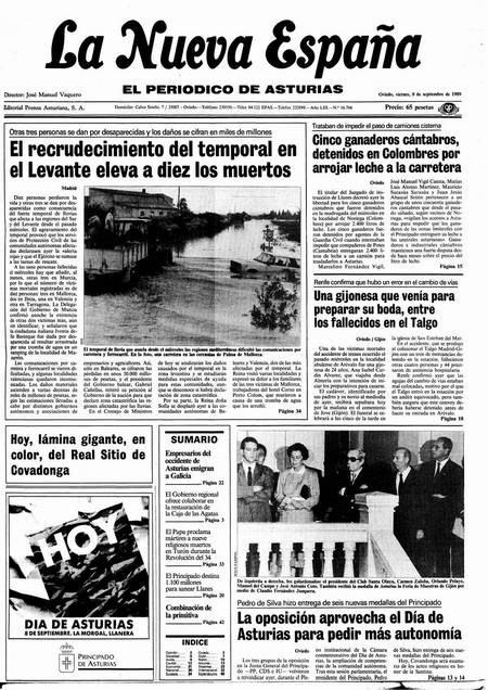 Portada Viernes 8 de  de 1989