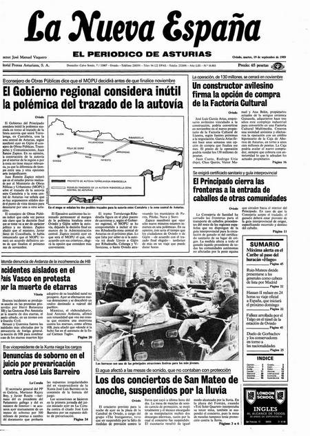 Portada Martes 19 de  de 1989