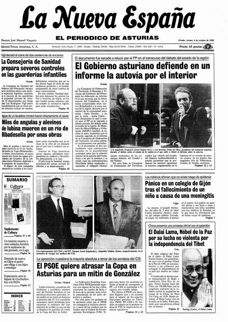 Portada Viernes 6 de Octubre de 1989