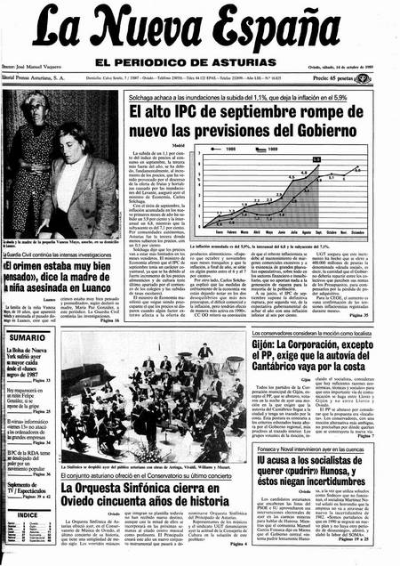 Portada Sábado 14 de Octubre de 1989