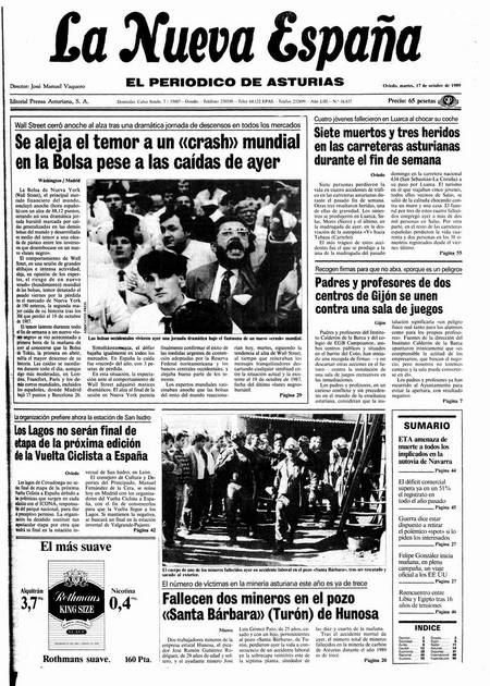 Portada Martes 17 de Octubre de 1989