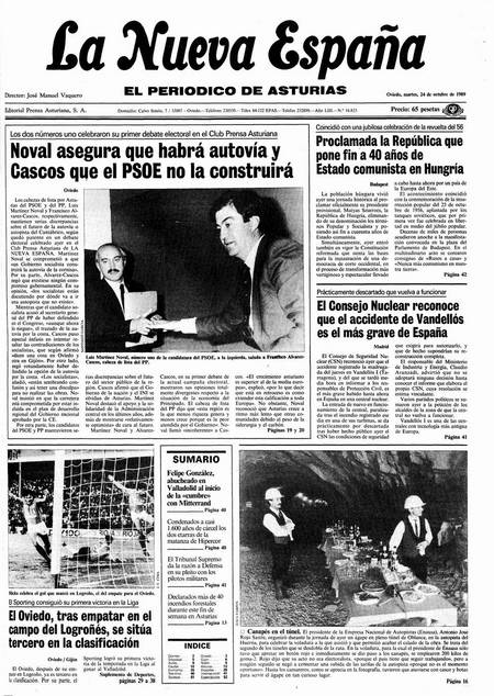 Portada Martes 24 de Octubre de 1989