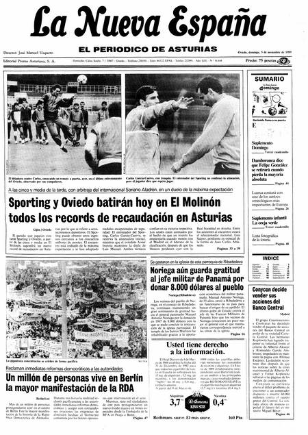 Portada Domingo 5 de Noviembre de 1989
